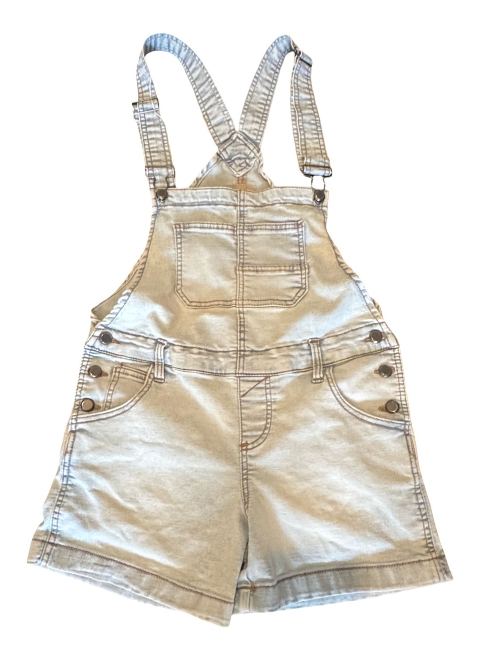 Juniors Light Denim Short Overalls